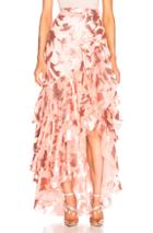 Rodarte Sequin & Tulle Ruffled Skirt With Bow Detail In Pink