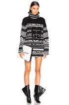 Givenchy 4g Stitched Printed Oversized Turtleneck Sweater In Abstract,black,white