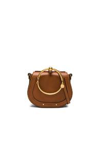 Chloe Small Nile Leather & Suede Bracelet Bag In Brown