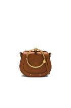 Chloe Small Nile Leather & Suede Bracelet Bag In Brown