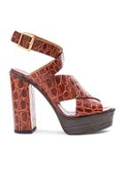 Chloe Strappy Platform Sandals In Brown,animal Print