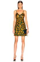 Ashish Sequin Slip Dress In Orange,animal Print