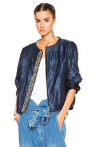 Isabel Marant Jady Quilt & Strass Bomber In Blue