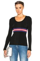 Msgm Striped Sweater In Black