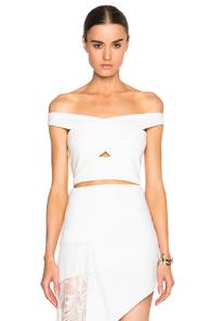 Mason By Michelle Mason Cross Strap Top In White