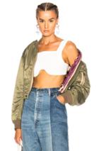 Tre Stadium Bomber Jacket In Green