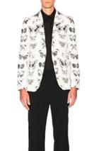 Alexander Mcqueen Moth Blazer In Animal Print,white