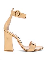 Gianvito Rossi Patent Leather Versilia Sandals In Metallics