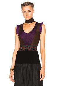 Etro Maglia Sweater In Black,brown,purple,metallics