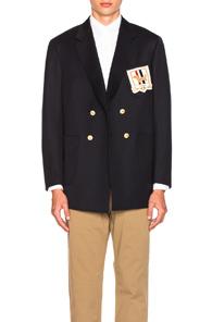 Thom Browne Hector Crest Cavalry Twill Blazer In Blue