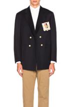 Thom Browne Hector Crest Cavalry Twill Blazer In Blue