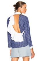 Sandy Liang Enzo Shirt In Blue,stripes