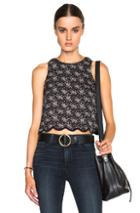 The Great Scalloped Flutter Top In Black,floral