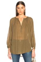 Raquel Allegra Little Peasant Top In Green