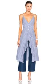 Sandy Liang Teddy Top In Blue,stripes