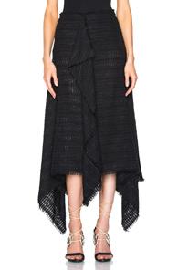 Proenza Schouler Open Weave Tweed Skirt In Black