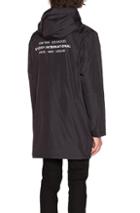 Stussy Insulated Long Hooded Coach Jacket In Black