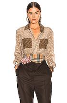 Burberry Monogram Contrast Top In Brown,neutral,novelty