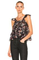 Isabel Marant Piety Top In Black,floral,gray,purple,red