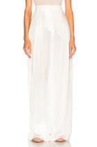 Alberta Ferretti Velvet Wide Leg Pants In White
