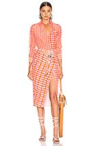 Altuzarra Constantina Plaid Dress In Pink,plaid,orange