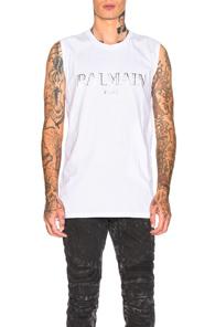 Balmain Logo Tank In White