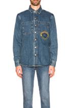 Burberry Polestone Printed Overshirt In Denim Medium