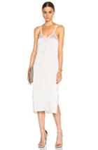 Atm Anthony Thomas Melillo Fringe Satin Cami Dress In Neutrals
