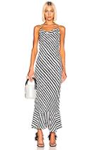 Saloni Stella B Dress In Black,stripes,white