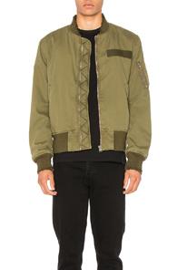 R13 Surplus Destroyed Flight Jacket In Green
