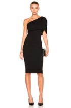 Michelle Mason Asymmetrical Cocoon Dress In Black