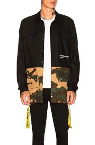 Off-white Quote Split Shirt In Abstract,black