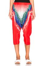 Baja East Tie Dye Print Satin Trousers In Red,abstract