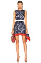 Valentino Chevron Dress In Blue