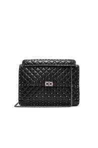 Valentino Maxi Rockstud Spike Shoulder Bag In Black