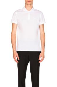 Saint Laurent Script Polo In White