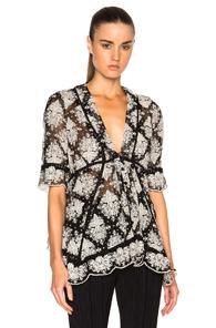 Zimmermann Pavilion Asymmetric Top In Black,floral
