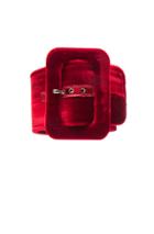 Attico Cavigliera Velvet Anklet In Red