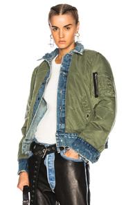Amiri Reverse Trucker Bomber In Blue,green
