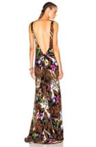 Etro Backless Printed Maxi Dress In Brown,floral