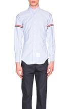 Thom Browne Classic Button Down With Grosgrain Armbands In Blue