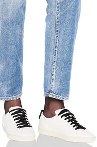 Saint Laurent Glitter Lips Patch Court Classic Sneakers In White