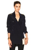 Pierre Balmain Button Up Top In Blue