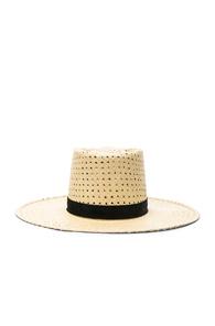Janessa Leone Maxime Telescope Crown Panama Hat In Neutrals
