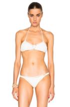 She Made Me Savarna Triangle Bikini Top In White