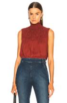 Frame Smocked Sleeveless Top In Red