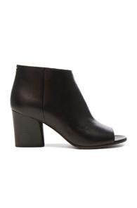 Maison Margiela Leather Open Toe Booties In Black