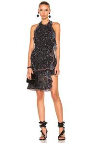 Sandy Liang Louie Dress In Black,floral,pink