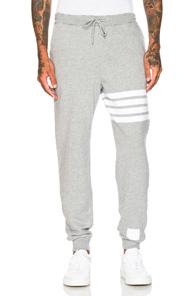 Thom Browne Distressed 4 Bar Stripe Sweatpants In Gray