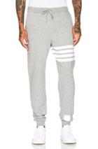 Thom Browne Distressed 4 Bar Stripe Sweatpants In Gray